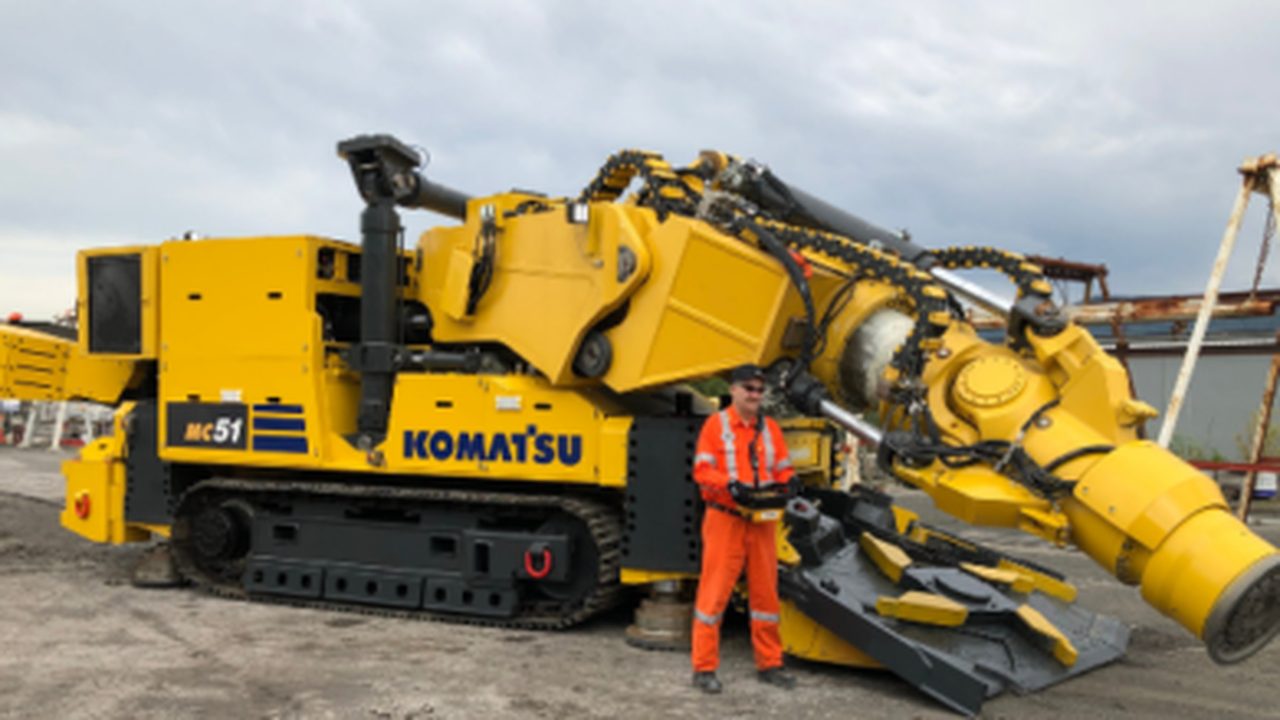 Komatsu’s new MC51 hard rock mining machine is all set to cut rock at Vale Garson by April