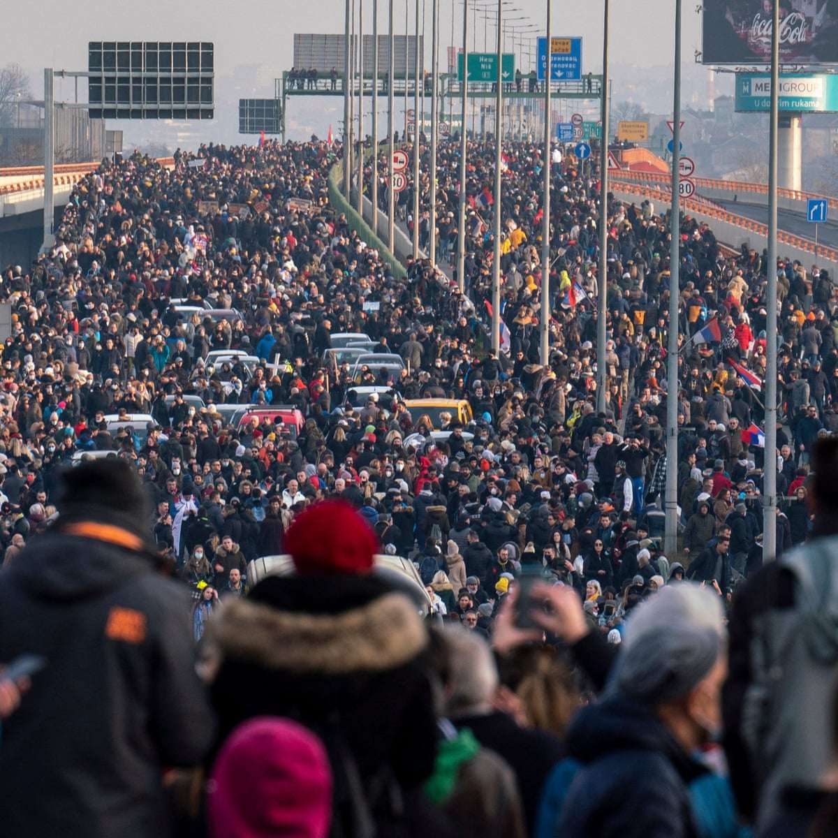 Anti-Rio Tinto demonstrators in Belgrade