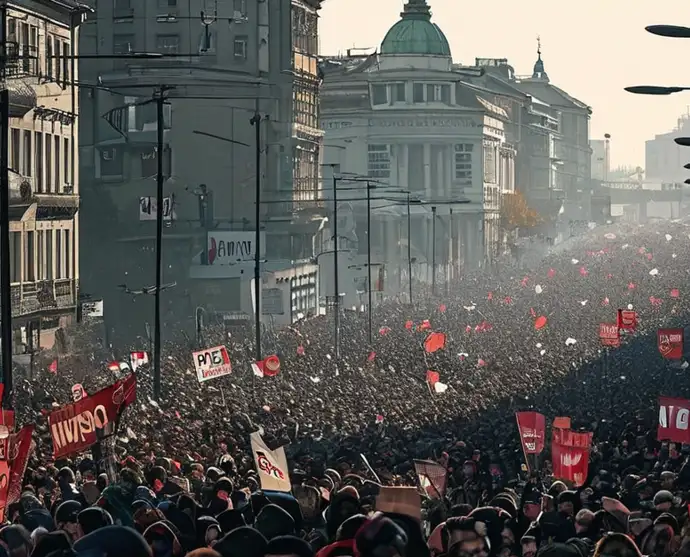 Massive Protests Erupt in Belgrade Against Rio