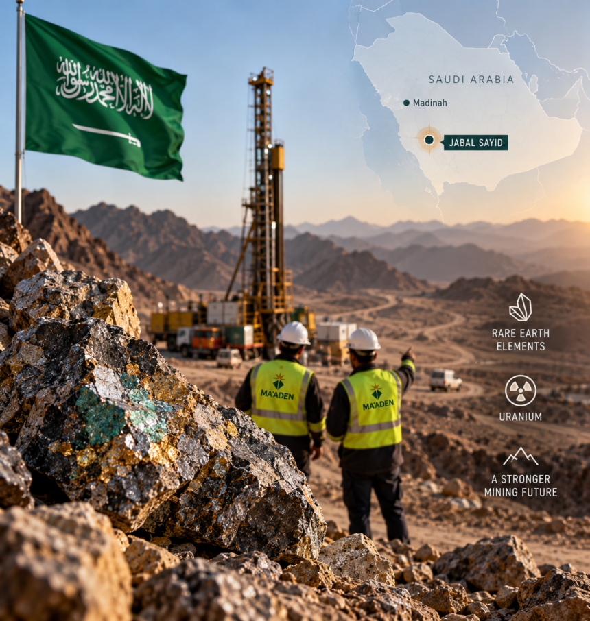 Saudi Arabia Identifies 110 Million Tonnes of Rare Earth- and Uranium-Bearing Ore at Jabal Sayid